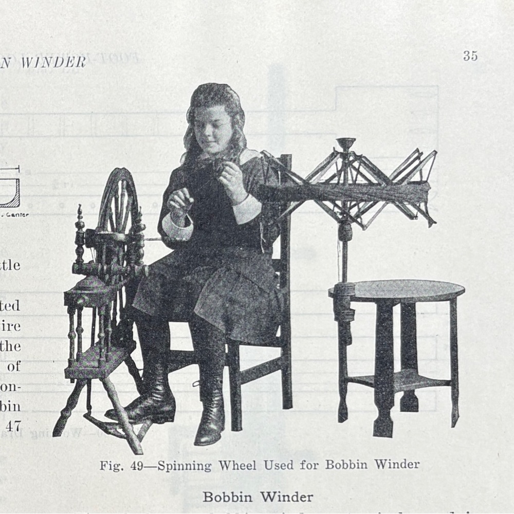1947 Foot-Power Loom Weaving Spinning Wheel Patterns Woolen Warp Weft Lauriats